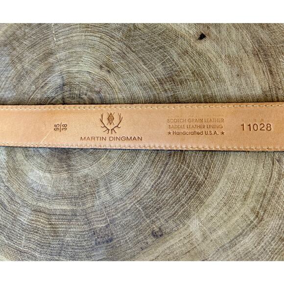 Martin Dingman Luxury Black Leather Men's Belt With Silver Accents size 95/38 - Picture 3 of 10